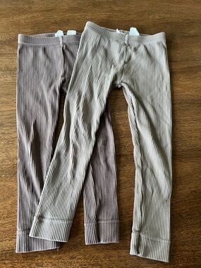 Jamie Kay Ribbed Leggings Pair - Cobblestone & Carob